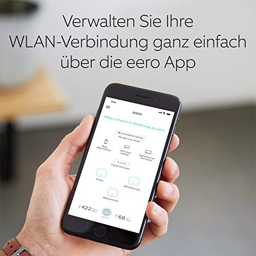 Zertifiziert generalüberholt Amazon eero WLAN-Mesh-System – Wi-Fi 5 Router System | 1er-Pack | Abdeckung bis zu 140 sq. m