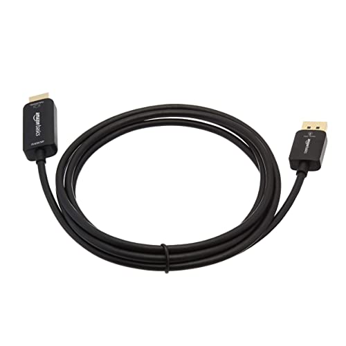 Amazon Basics DisplayPort-zu-HDMI-Kabel, unidirektional, 1080p, 1920 x 1200, 4K bei 60 Hz, 1,8 m, vergoldeter Stecker, schwarz