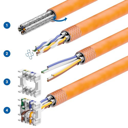 deleyCON 24 Port Patchpanel Set Patchfeld CAT6a 1 HE 19 Zoll - Grau | Modularer Rackeinbau mit 24x RJ45 Keystone Module, kompatibel mit CAT5 CAT6 CAT7 LAN Netzwerkkabel Verlegekabel