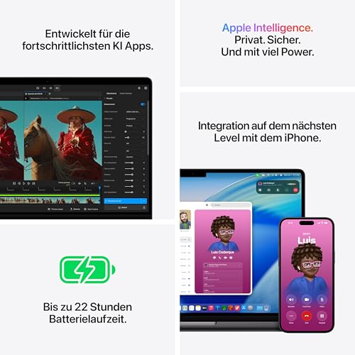 Apple MacBook Pro Laptop mit M5 Pro Chip mit 15-Core CPU und 16-Core GPU: Entwickelt für KI, 14,2" Liquid Retina XDR Display, 24 GB gemeinsamer Arbeitsspeicher, 1 TB SSD, WLAN 7; Silber