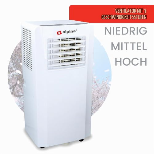 Alpina Mobiles Klimaanlage A007G - Luftentfeuchter - Luftreiniger - Ventilator - 11000 BTU - Timer - Fernbedienung