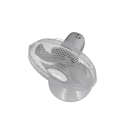Ardes STEELO 30G Tischventilator 40W 30 cm Grau mit Automatischer Oszillation, Neigungsverstellung, 3 Leise Geschwindigkeiten und 5 Flügel
