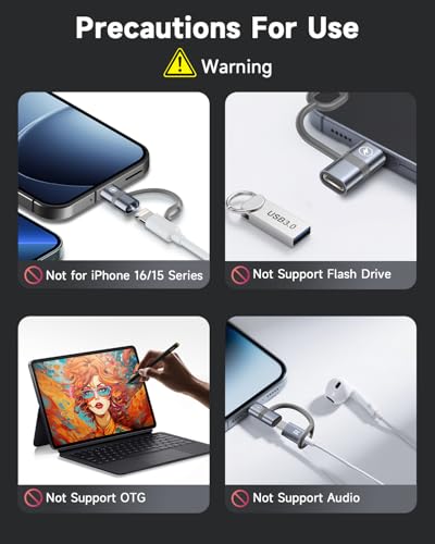 USB C auf Lightning Adapter 2Stück, Adapter USB C auf Lightning Schnelles Laden mit Anti Verlust Seil für iPhone 14/14 Pro Max/13/12 Mini/11/X/XS/XR/SE/8 Plus/iPad/iPod/AirPods, Nicht für Audio/OTG