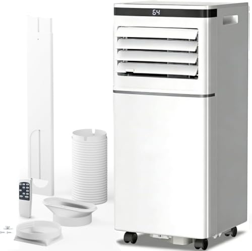 Antarctic Star - Mobile Klimaanlage 10000 BTU (ASHRAE), Fernbedienung, Ventilatormodus, erfrischt 350 m2 24 Stunden Timer, leiser Betrieb, Fensterventilator, 2