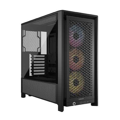 CORSAIR Frame 4000D RS ARGB Modulares Mid-Tower ATX PC-Gehäuse – Schwarz | Hoher Luftstrom, 3x Vorinstallierte RS ARGB-Lüfter, ASUS BTF, MSI Project Zero, Gigabyte Project Stealth