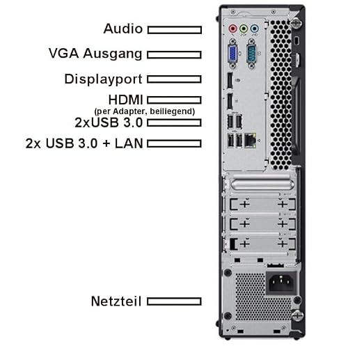 Lenovo ThinkCentre - Schneller PC mit Intel Core i7 6700 - Silent Computer für Büro & Home Office mit 4.00 GHZ - 32 GB - 1000 GB SSD - USB3.0 - WLAN - inkl Windows 11 Pro und Office 2010#7715