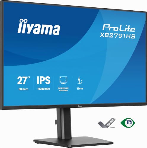 iiyama Prolite XB2791HS-B1 Full-HD IPS-Monitor | 68,6 cm, 27", 120Hz, HDMI, DP, Adaptive Sync, Höhenverstellung, Lautsprecher, Kopfhöreranschluss, Energieklasse C, schwarz