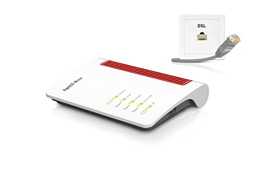 AVM Fritz!Box 7530 AX WI-FI 6 Router (DSL/VDSL,1.800 MBit/s (5GHz)&600 MBit/s (2,4 GHz),bis zu 300 MBit/s mit VDSL-Supervectoring 35b,WLAN Mesh, DECT-Basis, geeignet für Österreich