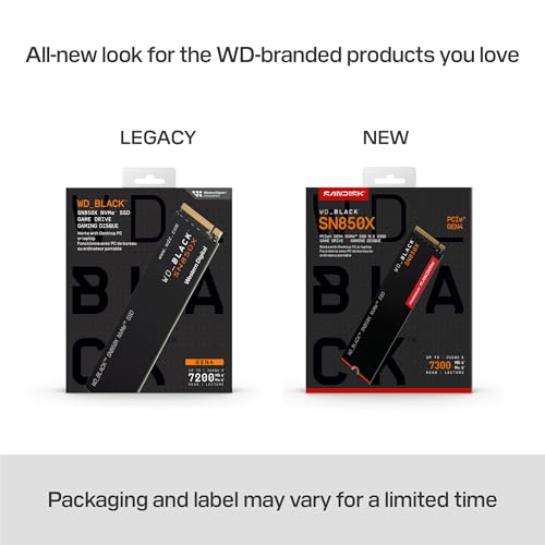 WD_BLACK SN850X NVMe SSD 1 TB interne SSD (Gaming Speicher, PCIe Gen4-Technologie, Lesen 7.300 MB/s, Schreiben 6.300 MB/s) Schwarz