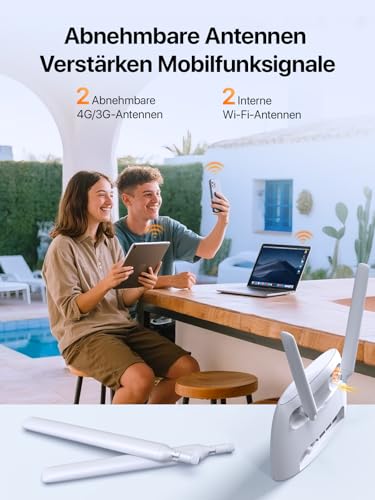Tenda 4G06 4G Volte WLAN Router für SIM Karten, LTE Cat4, 2,4Ghz 300 Mbit/s