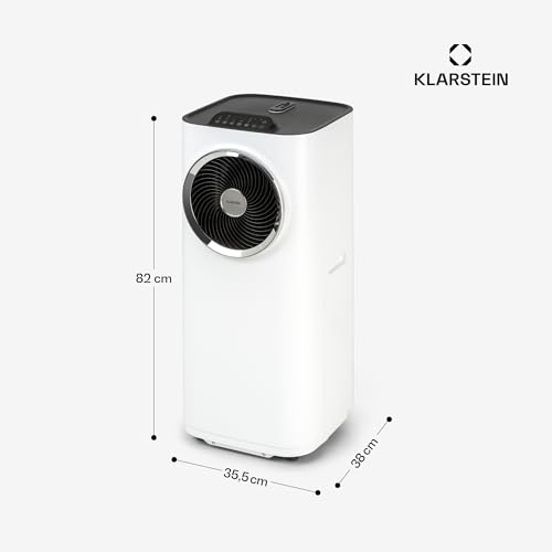 Klarstein Kraftwerk Smart 10K Mobiles Klimagerät – 10000 BTU, 29-49 m², App & Alexa Steuerung, 3-Stufen Ventilator, 23 l/h Entfeuchtung, Leise, Inkl. Fensterkit, Weiß