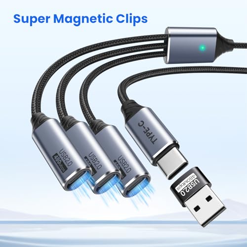 Seminer USB C Splitter 3 Port mit USB-Adapter für die Datenübertragung