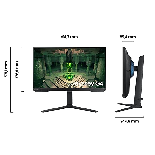 Samsung Odyssey G4B Gaming Monitor LS27BG400EU, 27 Zoll, IPS-Panel, Full HD-Auflösung, AMD FreeSync Premium, G-Sync kompatibel, 1 ms (G/G) Reaktionszeit, Bildwiederholrate 240 Hz, Schwarz