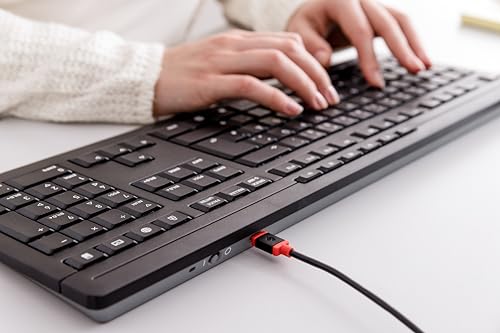 CHERRY STREAM DESKTOP RECHARGE, Tastatur und Maus, Deutsch QWERTZ, Schwarz | Kabellose Verbindung über 2,4 GHz Funk mit USB-Dongle, Leise Tasten, Flaches Design, Symmetrische Mouse, Wiederaufladbar