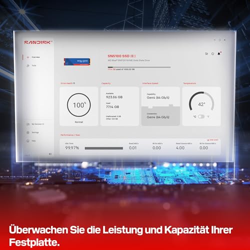 WD Blue SN5100 NVMe SSD 500 GB (6.600 MB/s Lesegeschwindigkeit, M.2 2280, PCIe Gen 4.0, nCache 4.0, SanDisk 3D CBA NAND-Technologie, Acronis True Image)