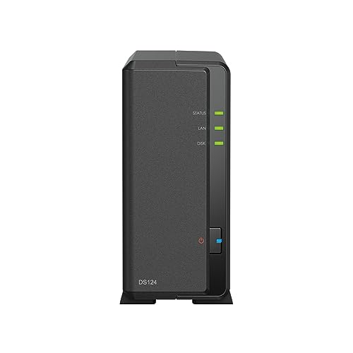 Synology DS124 1-Bay Diskstation NAS (Realtek RTD1619B 4-Core 1.7 GHz 1GB DDR4 RAM 1xRJ-45 1GbE LAN-Port) 4 TB Bundle mit 1 x 4 TB WD Red Plus HDD (WD40EFPX - 68C6CN0)