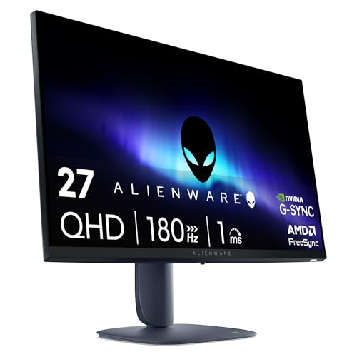 Alienware 27 Gaming Monitor - AW2725DM, QHD (2560x1440), 180Hz, Fast IPS | 1ms, NVIDIA G-SYNC Compatible, AMD FreeSync, 95% DCI-P3, HDR400, DisplayPort, 2 HDMI, 3 USB, 3 Jahre Garantie