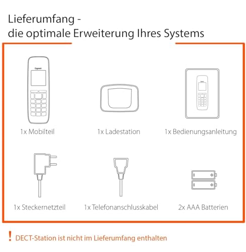Gigaset E720HX - DECT-Mobilteil mit Ladeschale - Fritzbox-kompatibel - Schnurloses Senioren-Telefon für Router und DECT-Basis - Bluetooth-sprechende Wähltasten, schwarz [Deutsche Version][Ohne Basis]