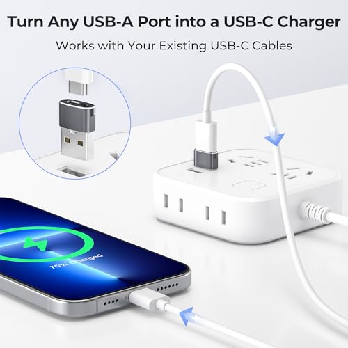 Basesailor USB auf USB C Adapter für iPhone 18 17e 16 Pro Max Duo Charger | Typ C Buchse zu USBA Stecker Ladegerät Netzteil für Apple 15 14 Plus,iPad 10 Mini 7 Air 6,Apple Watch 12 11 10,Samsung S26 25
