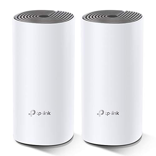 TP-Link Deco E4 Mesh WLAN Set (2er Pack), AC1200 Dual Band Router & Repeater, 2 × Gigabit Ports für Jede Einheit, empfohlen für Häuser mit 2-3 Schlafzimmern, Umfassender Jugendschutz