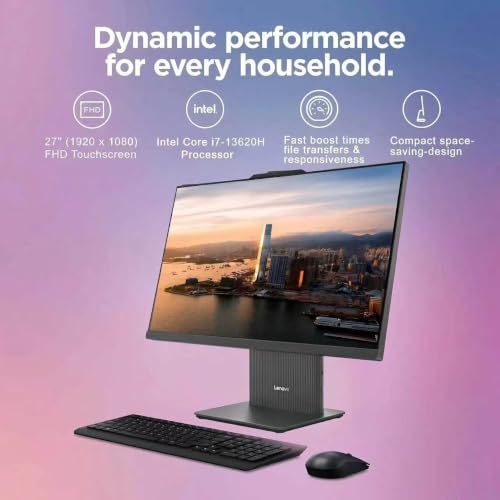 Lenovo IdeaCentre 68.6 cm All-in-One Desktop Computer, FHD Touchscreen Display (110Hz Bildwiederholrate), 10-Core Intel Core i7 13620H, 64GB DDR5 RAM, 1TB PCIe SSD, WiFi 6, RJ45, Win 11
