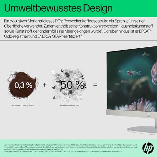 HP All-in-One PC | 23,8" FHD-Display | Intel Core i5-1335U | 16 GB DDR4 RAM | 512 GB SSD | Intel Iris Xe-Grafikkarte | Windows 11 Home | Weiß