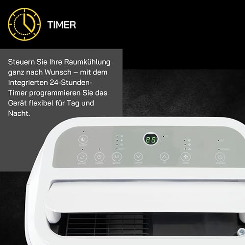 GUTFELS mobile Klimaanlage, 3-in-1 Gerät, 14000 BTU mit 4,0 kW Kühlleistung, 450m³/h, geeignet für 45m², Entfeuchtet 36 Liter/Tag, 1538 Watt, CM 81455 we