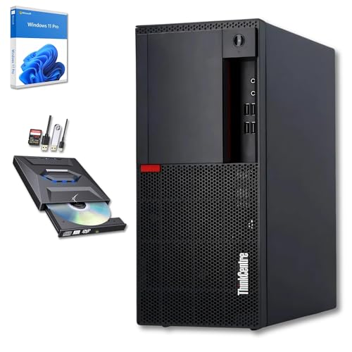Lenovo - Schneller PC mit Intel Core i7 6700 - Desktop Computer + Silent Rechner für Büro & Home Office mit 4 GHZ - 16 GB - 512GB SSD - USB3.0 - WLAN - inkl Windows 11 Pro und Office 2016