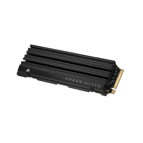 Corsair MP600 Elite 4TB M.2 PCIe Gen4 x4 NVMe SSD mit Integriertem Kühlkörper – M.2 2280 – Bis zu 7.000MB/Sek. Sequentielles Lesen – High–Density 3D TLC NAND – Schwarz