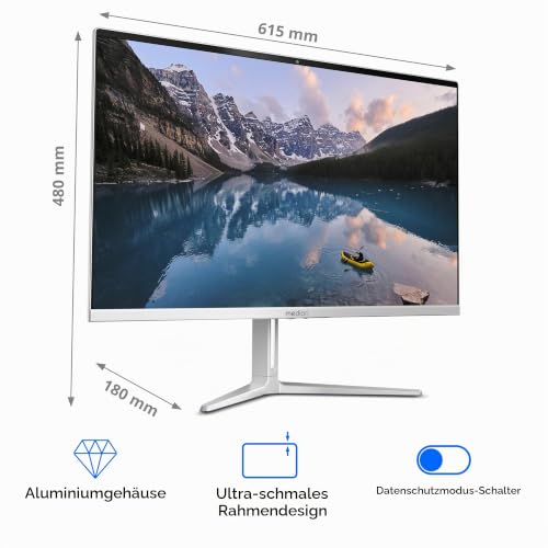 MEDION E27419 68,5 cm (27 Zoll) Full HD All in One Desktop PC (Intel Core i7-13620H, 16GB DDR4 RAM, 1TB PCIe SSD, WLAN, HDMI in & Out, kabellose Maus & Tastatur, Windows 11 Home)