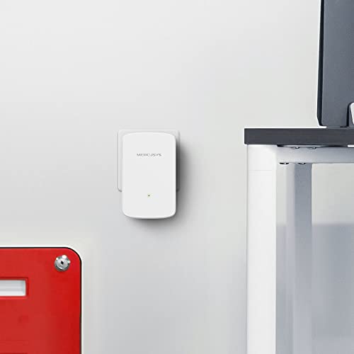 Mercusys ME10 WLAN Verstärker Repeater(Single-Band 300 Mbit/s, App Steuerung, Ethernet-Port, WPS, AP Modus, LED abschaltbar, kompatibel zu Allen WLAN Geräten)