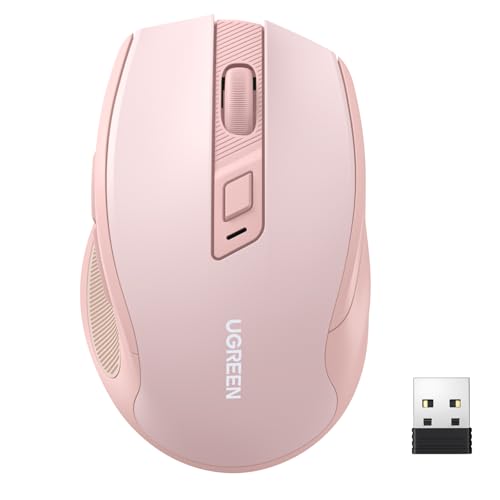 UGREEN 2.4G Maus kabellos mit 4000 DPI Wireless Mouse mit USB Empfänger | Ergonomisches Design, 18 Monate Akkulaufzeit, Funkmaus kompatibel mit Laptop Computer (Schwarz)