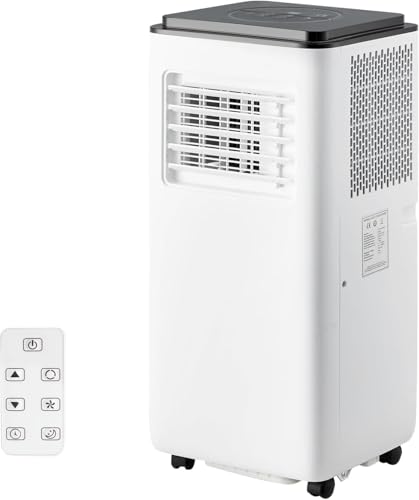 Tragbare Klimageräte 8000 BTU, Energieeffiziente AC-Einheit mit Fernbedienung, 24H Timer, Leiser Betrieb für Schlafzimmer, Büro, Schlafsaal bis zu 350 Sq.Ft, Weiß (8.000 BTU Black Top)