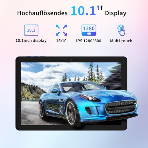 AWOW Tablet 10 Zoll Android 15: 2026 Neueste 7000mAh Octa-Core 8GB RAM+64GB 1TB TF Tablet PC mit WiFi 6 2.4G/5G Bluetooth 5.0 1280 * 800 FHD GMS Dual Kamera mit Hülle und Schutzfolie