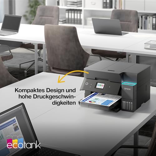 Epson EcoTank ET-4955 A4-Multifunktionsdrucker mit Wi-Fi & AirPrint Tintentank, automatischem Dokumenteneinzug, Duplexdruck, Scannen, Kopieren & Fax, bis zu 3 Jahre Tinte im Lieferumfang enthalten