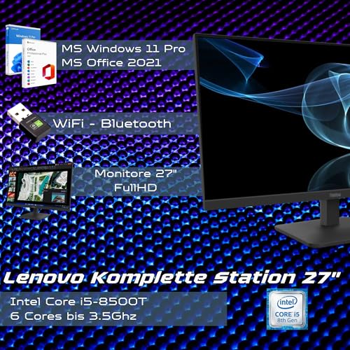 Computer Kompletter Desktop-Computer 27 Zoll i5 8500 16 GB RAM 512 GB SSD Win 11 Pro Office 2021 Pro Garantie 36 Monate