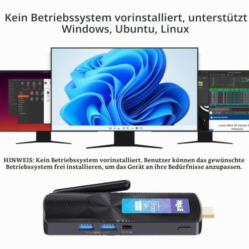 MeLE PCG02 Lüfterloses PC-Stick, N100 8GB 128GB, Ohne OS, Linux/Ubuntu