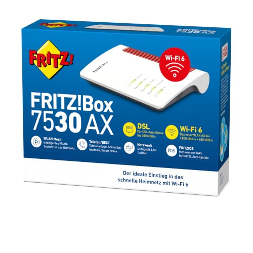 FRITZ!Box 7530 AX | DSL-Router | Wi-Fi 6 bis zu 2,4 GBit/s
