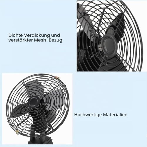 Jeanoko Baustellenventilator, Tragbar, 35 W, 4000 U/min, 20,3 Cm Eisenflügel, für den Einsatz auf der Baustelle und Im Freien