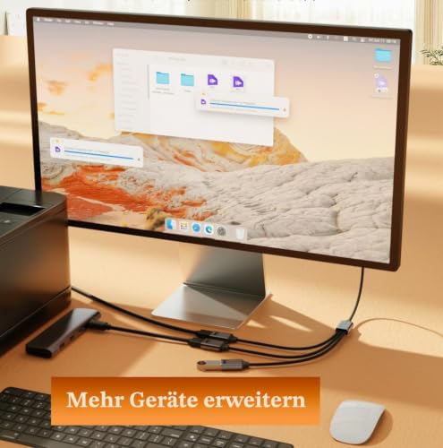 USB C Splitter 1 in 3 Out, USB C Verteiler Mehrfach, USB C Adapter Kabel