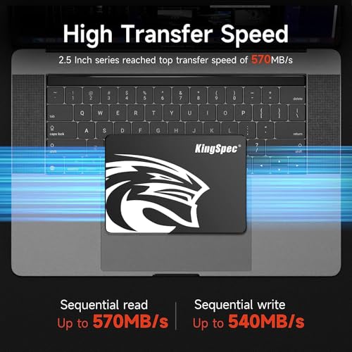 KingSpec 256GB 2.5" SATA Festplatte Intern SSD SATA 3 interne SSD 3D NAND Flash, 2.5 Zoll kompatibel mit Desktop/Laptop
