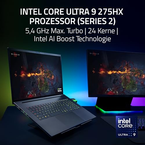 Razer Blade 18 (2025) - 18 Zoll Gaming-Laptop - NVIDIA GeForce RTX 5070 Ti - Intel Core Ultra 9 275HX - 18" Dual Display UHD+ 240Hz - FHD+ 440Hz - 32GB DDR5-1TB SSD - QWERTZ DE-Layout | Schwarz