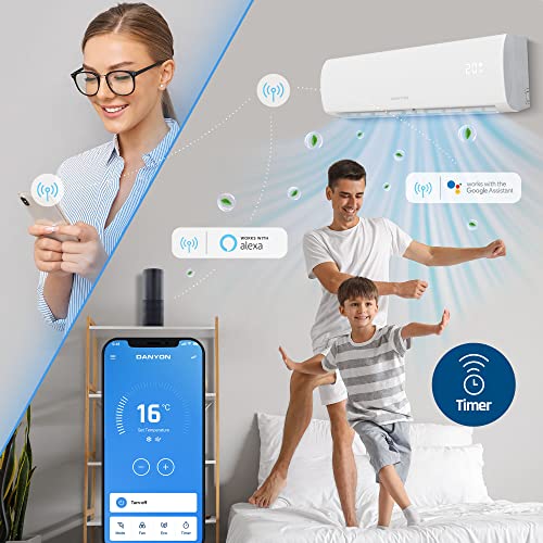 Danyon Multisplit Klimaanlage 2 Innengeräte - 18000 BTU - 5,2 kW, sehr leise & energiesparend, Smart Home, Inverter Klimagerät mit Heizfunktion, WiFi und App, Splitgerät vorgefüllt