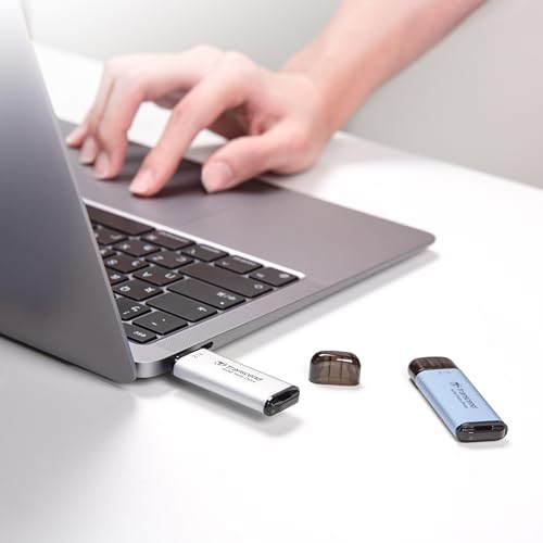 Transcend 512GB ESD300 Portable SSD 1050 MB/s Typ C, Himmelblau, USB-Stick | Externe SSD mit USB 3.2 Gen 2 für iPhone 17, 16, 15, iPad, Mac, Pixel 11, Steam Deck, Android und Smart-TV