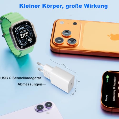 25W USB C Ladegerät Ultra-thin 3er-Pack für iPhone 17pro/16/15/14/13/12iPad