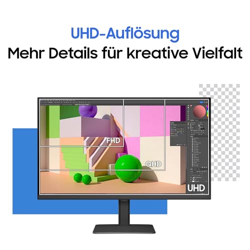 Samsung ViewFinity S80UD 4K-Monitor 32 Zoll, UHD, 3.840 x 2.160, 60 Hz, HDR10, Eye Saver Mode, USB-C (90 W), Daisy Chain, Integrierter KVM-Switch, LS32D800UAUXEN