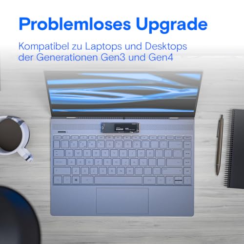 Crucial P310 SSD 2TB M.2 2280 PCIe Gen4 NVMe, bis 7.100 MB/s, für Laptop, Desktop PC & Handheld Spielekonsolen, Interne Festplatte - CT2000P310SSD801
