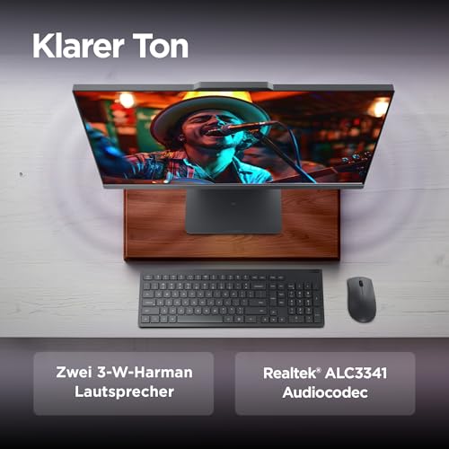 Lenovo IdeaCentre All-In-One PC | 23.8" Full HD Display | AMD Ryzen 5 220 | 16GB RAM | 1TB SSD | AMD Radeonn Grafik | Win11 | Inkl. USB Maus-Tastatur | Luna grau | 3 Monate Premium Care