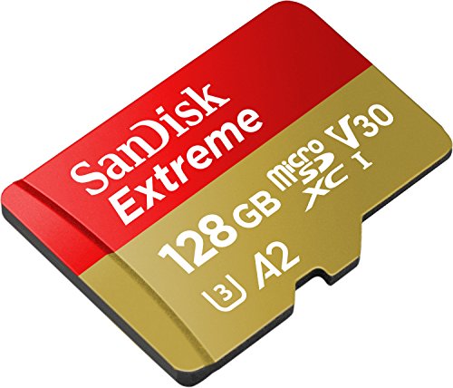 SANDISK 128GB Extreme microSDCX Karte + Adapter, bis zu 190MB/s Lesen | UHS-I, V30, 4K & Full HD, U3, C10, A2, bis zu 90MB/s Schreiben, Ideal für Dash Cams und Drohnen
