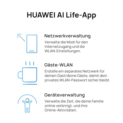 HUAWEI WiFi AX3 New Router, Wi-Fi 6, 3000 Mbit/s, Weiß | größere Bandbreite mit 160 MHz, intelligente Verwaltung deines Heim-WLANs, umfassende WLAN-Abdeckung, Keine DSL-Funktion